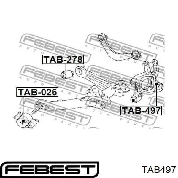 Купити TAB497 Febest Сайлентблок цапфи задньої