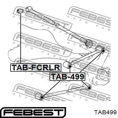 Сайлентблок задньої поздовжньої тяги Febest TAB499 ціна, від 23.11 USD