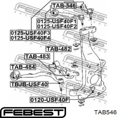 Сайлентблок переднього верхнього важеля TAB546 Febest