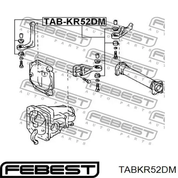 TABKR52DM Febest сайлентблок (подушка редуктора переднього моста, передній)