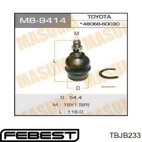 Купити TBJB233 Febest Пильник опори кульової нижній