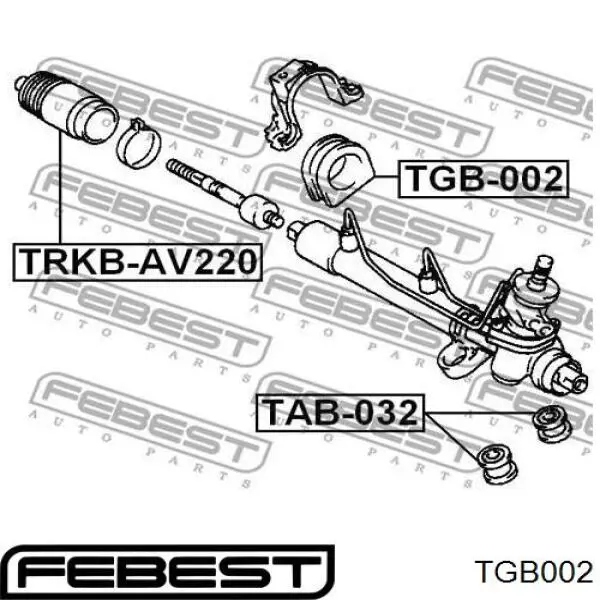 Втулка кріплення рульової рейки TGB002 FEBEST