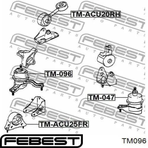 TM096 Febest подушка (опора двигуна, права)