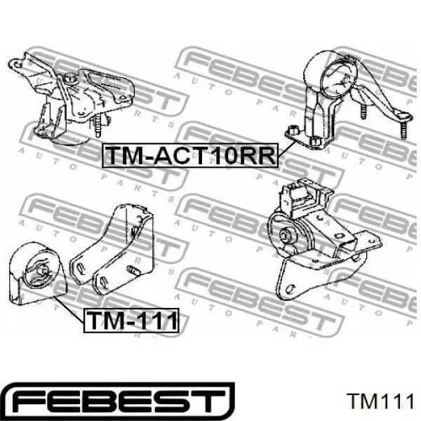 Подушка (опора) двигуна, передня Febest TM111 ціна, від 5.71 USD