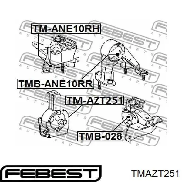 Подушка (опора) двигуна, передня TMAZT251 Febest