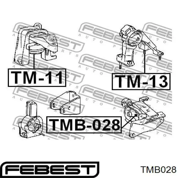 Подушка (опора) двигуна ліва (сайлентблок) FEBEST TMB028