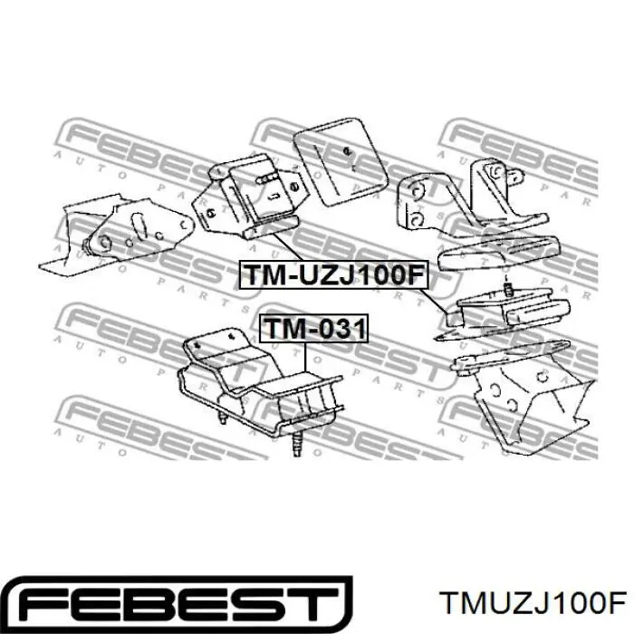 TMUZJ100F Febest подушка (опора двигуна ліва/права)