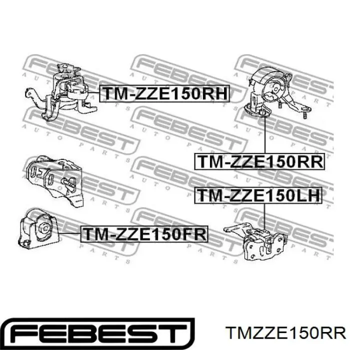 TMZZE150RR Febest подушка (опора двигуна, задня)