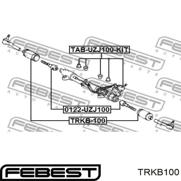 Пильник рульового механізму/рейки TRKB100 Febest