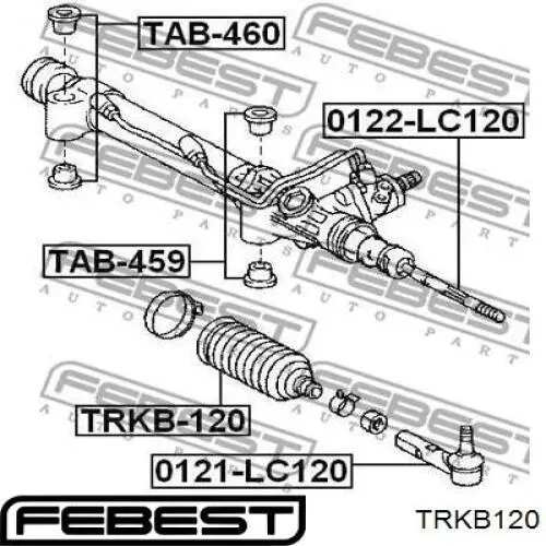 TRKB120 Febest пильник рульового механізму/рейки