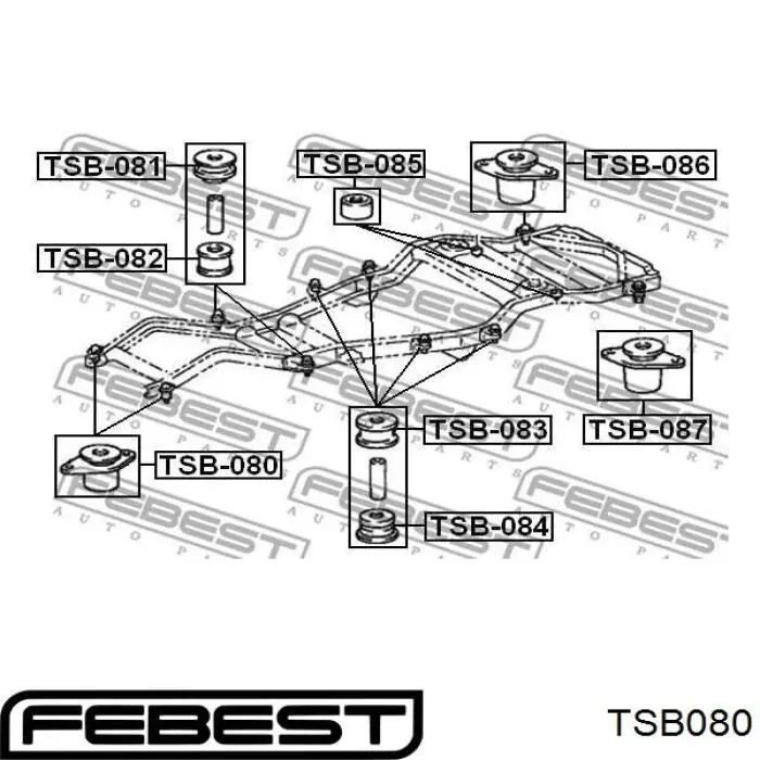 Кріплення платформи TSB080 FEBEST