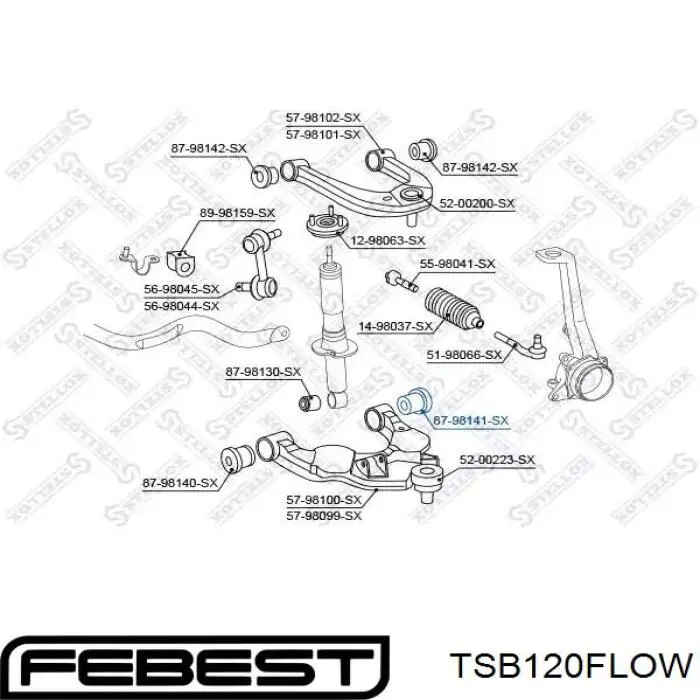 TSB120FLOW Febest подушка рами (кріплення кузова)