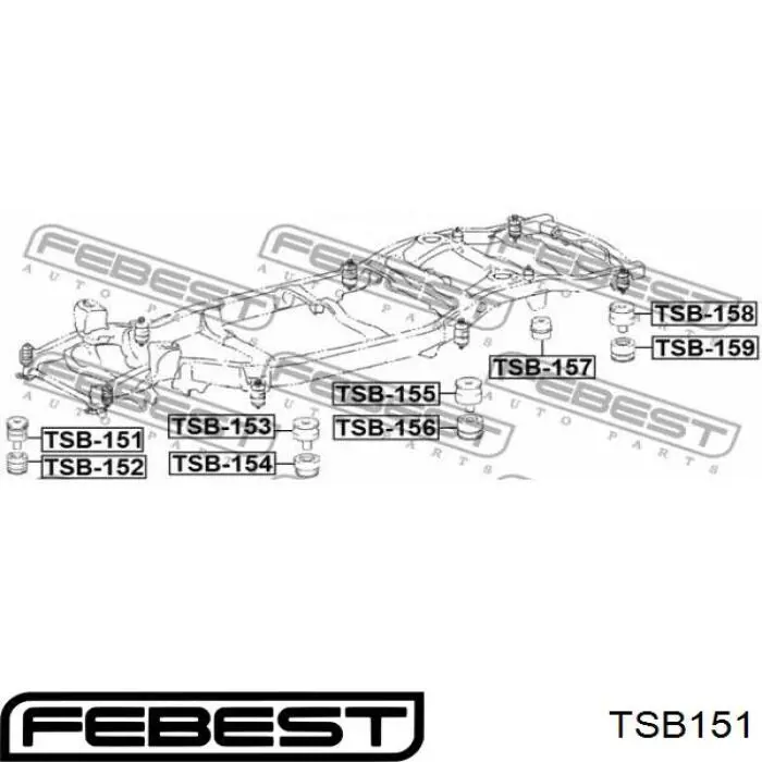 Подушка рами (кріплення кузова) TSB151 FEBEST