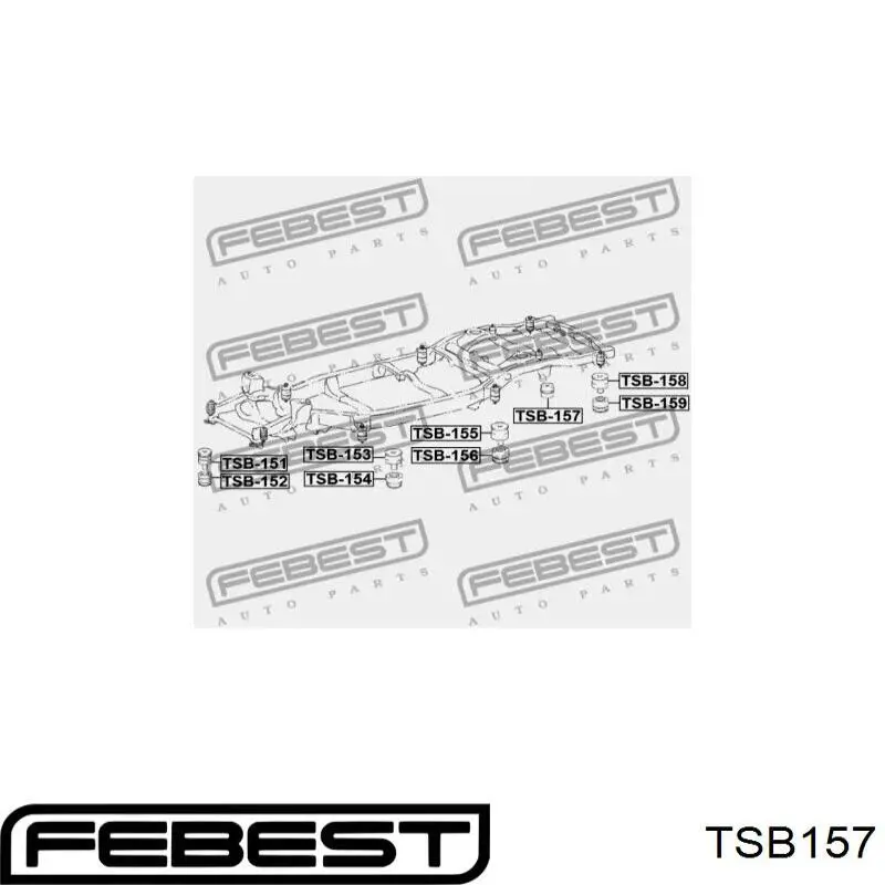 Купити TSB157 Febest Подушка рами (кріплення кузова)