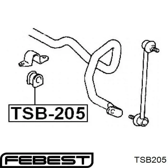 Подушка стабілізатора Febest TSB205 ціна, від 3.38 USD
