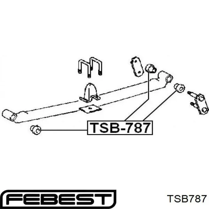 Сайлентблок/втулка ресори передньої TSB787 FEBEST