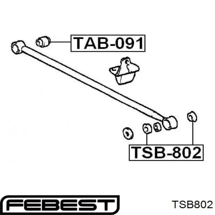 TSB802 Febest сайлентблок задньої реактивної тяги
