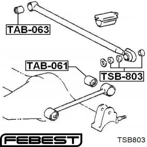 TSB803 Febest сайлентблок тяги поперечної, задньої підвіски