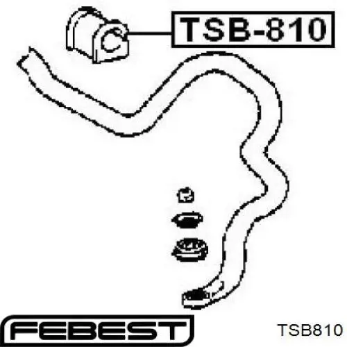 TSB810 Febest втулка стабілізатора переднього