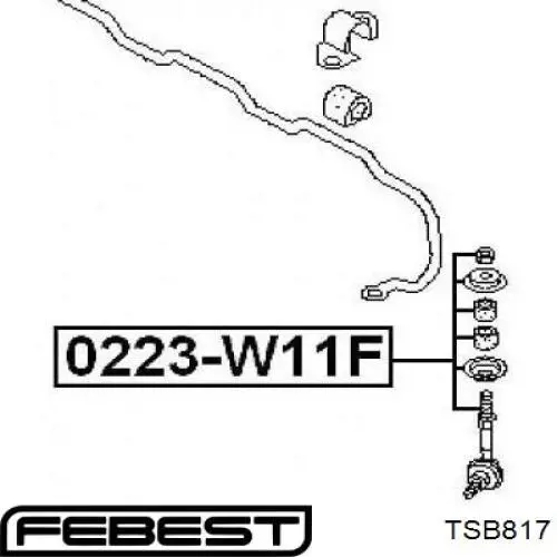 TSB817 Febest Втулка штоку переднього амортизатора