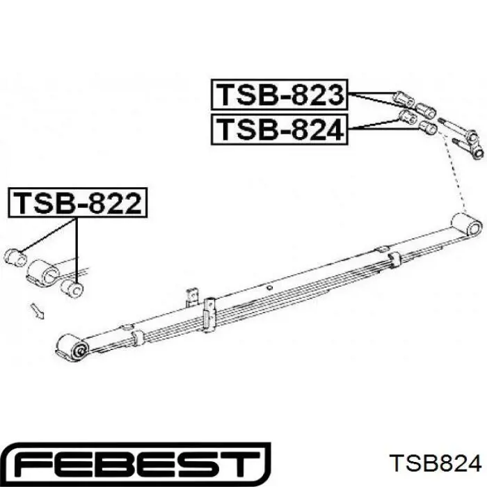 Сайлентблок ресори, задній TSB824 FEBEST