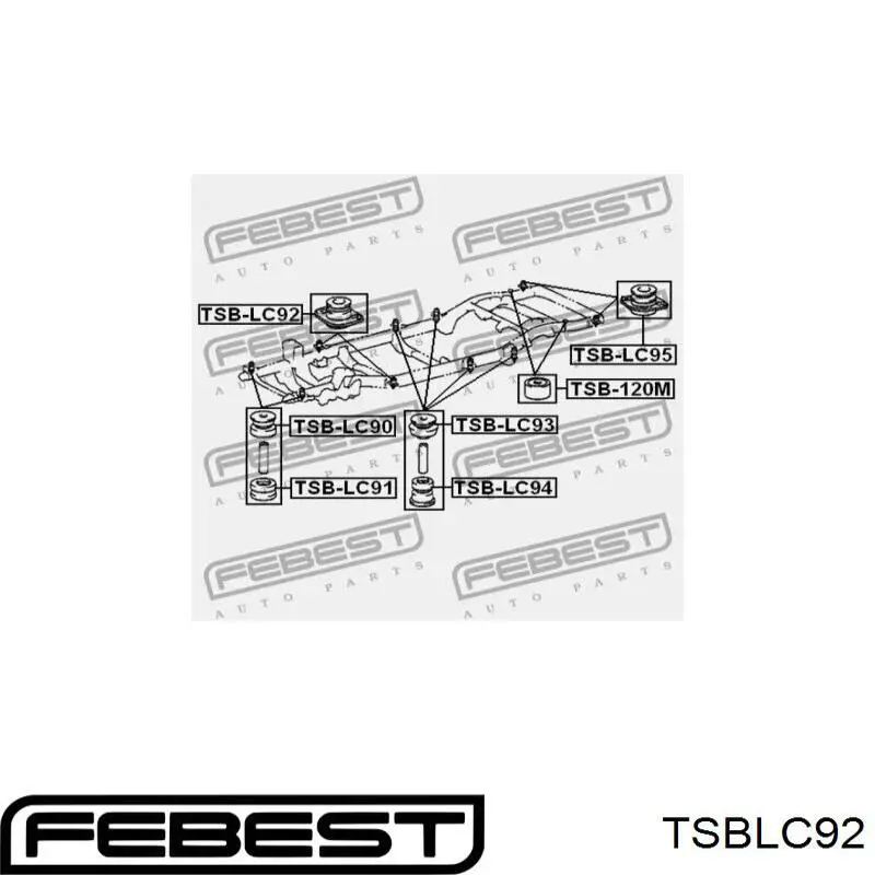 Купити TSBLC92 Febest Подушка рами (кріплення кузова)