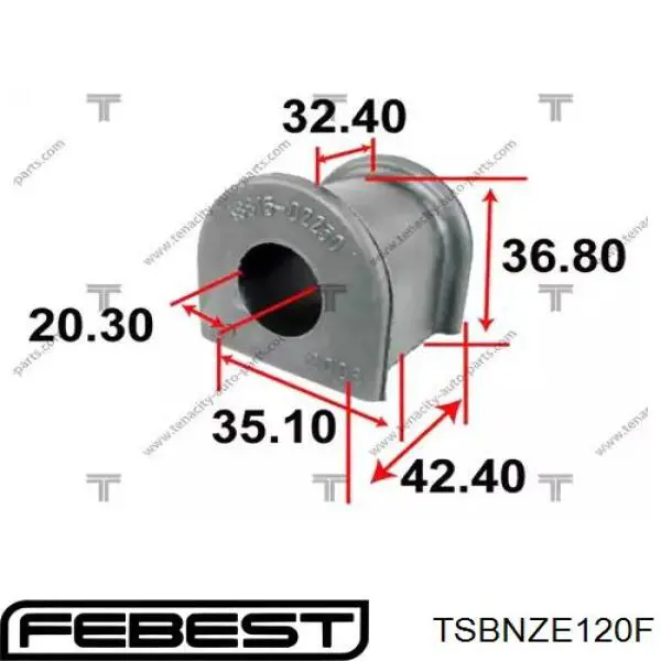 TSBNZE120F Febest втулка стабілізатора переднього