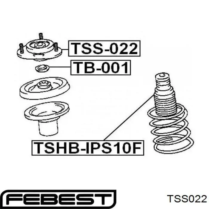 TSS022 Febest опора амортизатора переднього