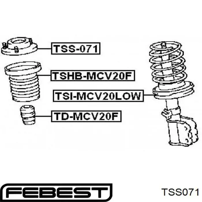 TSS071 Febest опора амортизатора переднього