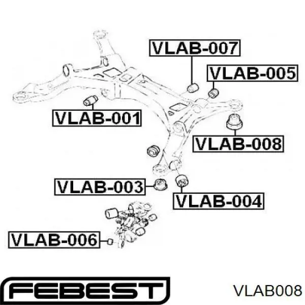 Сайлентблок задньої балки VLAB008 Febest