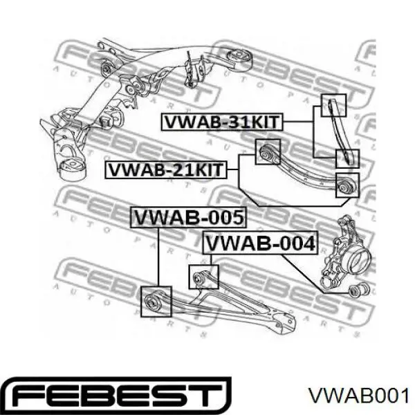 Сайлентблок заднього верхнього важеля Febest VWAB001