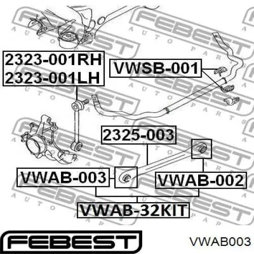 Сайлентблок заднього верхнього важеля VWAB003 Febest