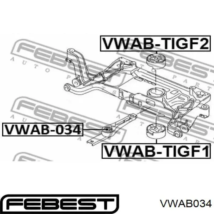 Подушка (опора) двигуна, задня VWAB034 Febest