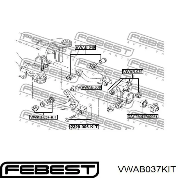 Сайлентблок заднього нижнього важеля Volkswagen Passat (B5, 3B6) (Фольцваген Пассат)