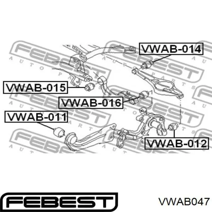 Купити VWAB047 Febest Сайлентблок сережки ресори