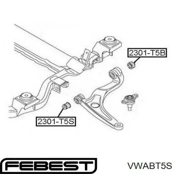 VWABT5S Febest Сайлентблок переднього нижнього важеля