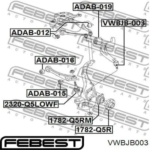 Важіль передньої підвіски верхній, лівий VWBJB003 Febest