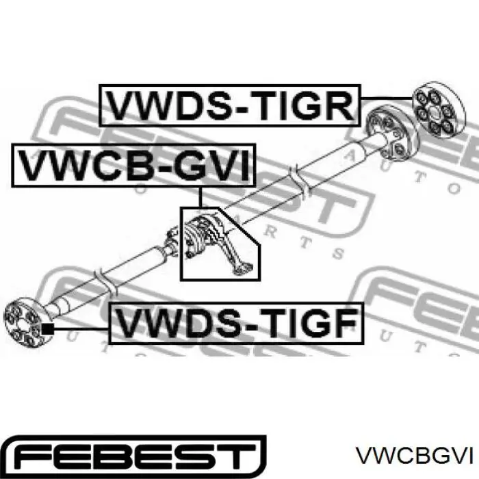 VWCBGVI Febest підвісний підшипник карданного валу
