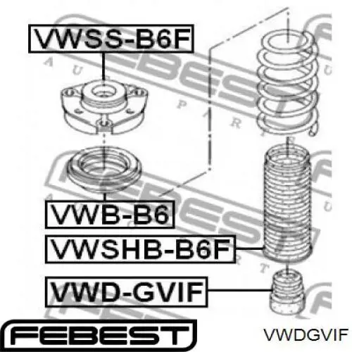 VWDGVIF Febest буфер-відбійник амортизатора переднього