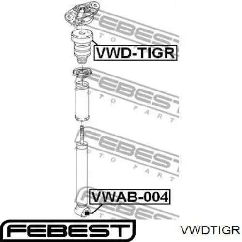 VWDTIGR Febest буфер-відбійник амортизатора заднього