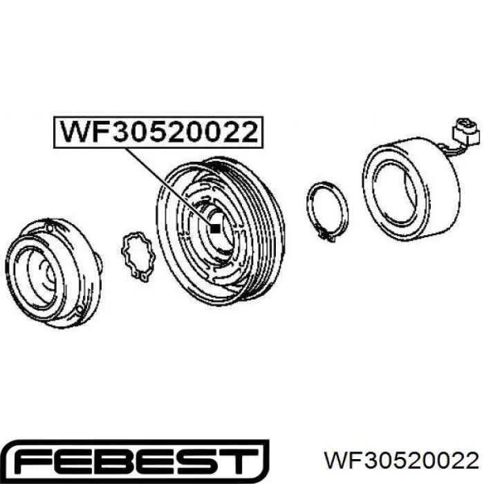 WF30520022 Febest підшипник муфти компресора кондиціонера