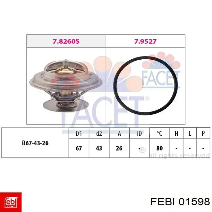 Автомобільний термостат Febi 01598 ціна, від 6.76 USD
