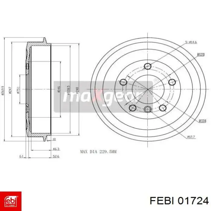 Купити 01724 Febi Барабан гальмівний задній