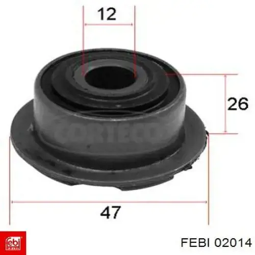 Сайлентблок нижнього важеля передньої підвіски Febi 02014 ціна, від 4.42 USD