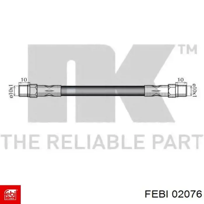 Шланг гальмівний передній Febi 02076 ціна, від 6.45 USD