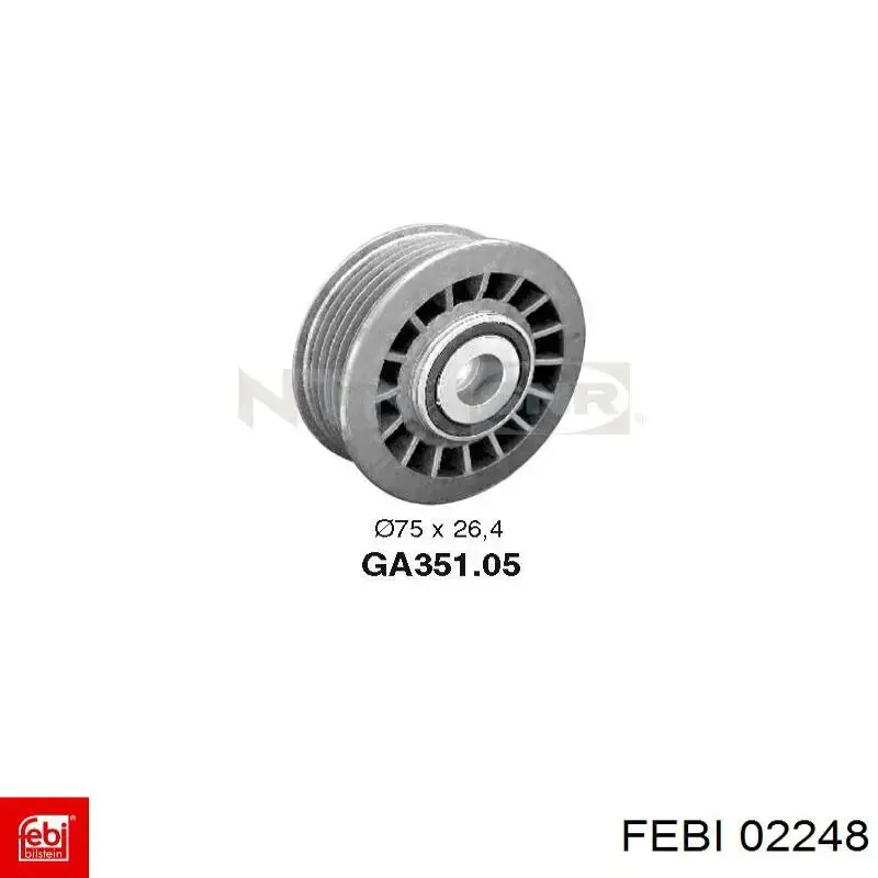 Ролик приводного ременя, паразитний 02248 Febi