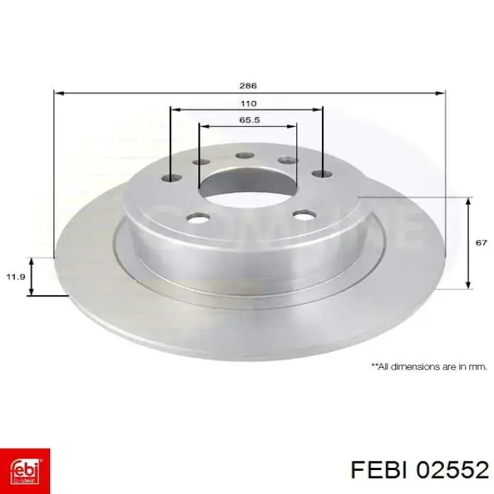 Гальмівні диски 02552 Febi