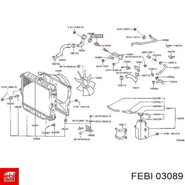 Купити 03089 Febi Подушка (опора) двигуна, права