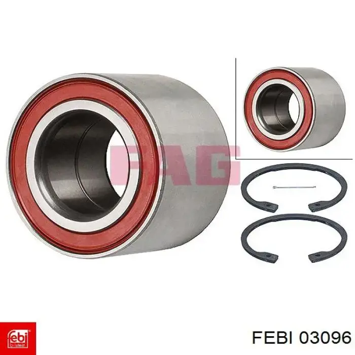Комплект підшипник маточини передньої Febi 03096 ціна, від 12.35 USD