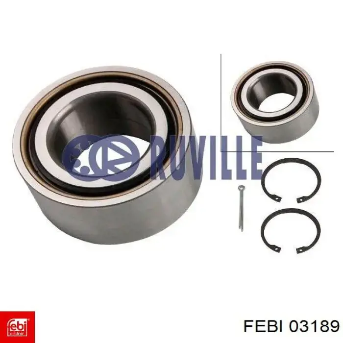 Купити 03189 Febi Підшипник ступиці передньої